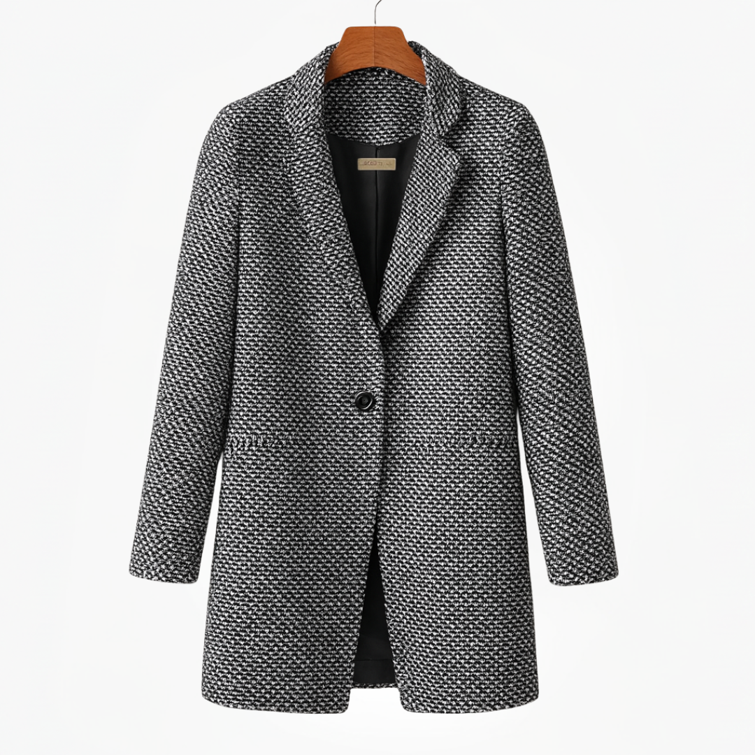 Federica | Cappotto Bouclé Monopetto con Revers