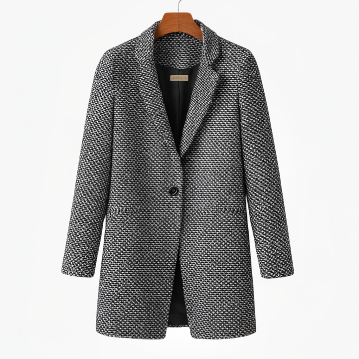 Federica | Cappotto Bouclé Monopetto con Revers